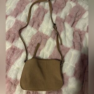 Tan Crossbody corduroy Bag